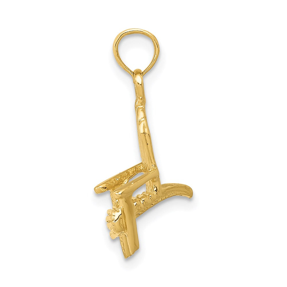 14k Yellow Gold 3D Adirondack Beach Chair Pendant