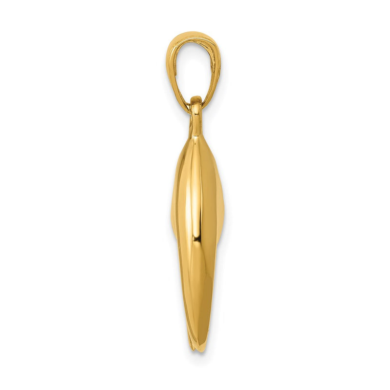 14k Yellow Gold 3-D Moveable Stone Crab Claw Pendant