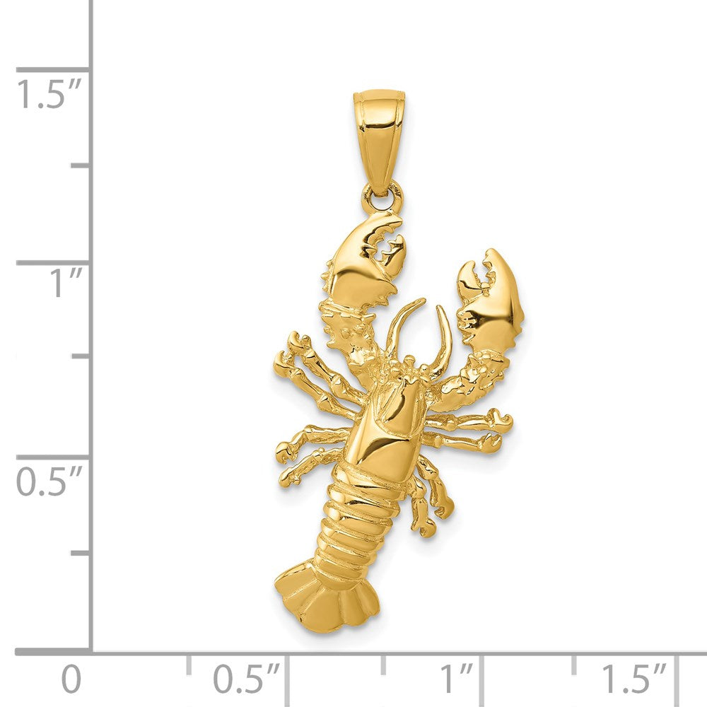 14k Yellow Gold Lobster Pendant