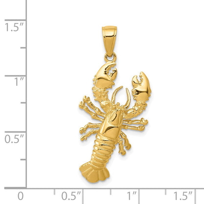 14k Yellow Gold Lobster Pendant
