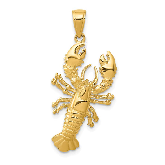 14k Yellow Gold Lobster Pendant