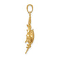 14k Yellow Gold Stone Crab with Claw Extended Pendant