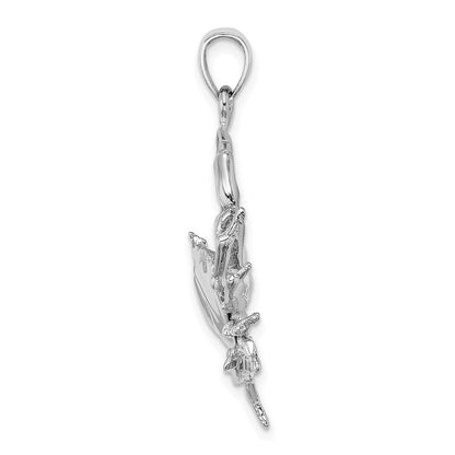 14k White Gold Stone Crab w/Claw Extender Charm