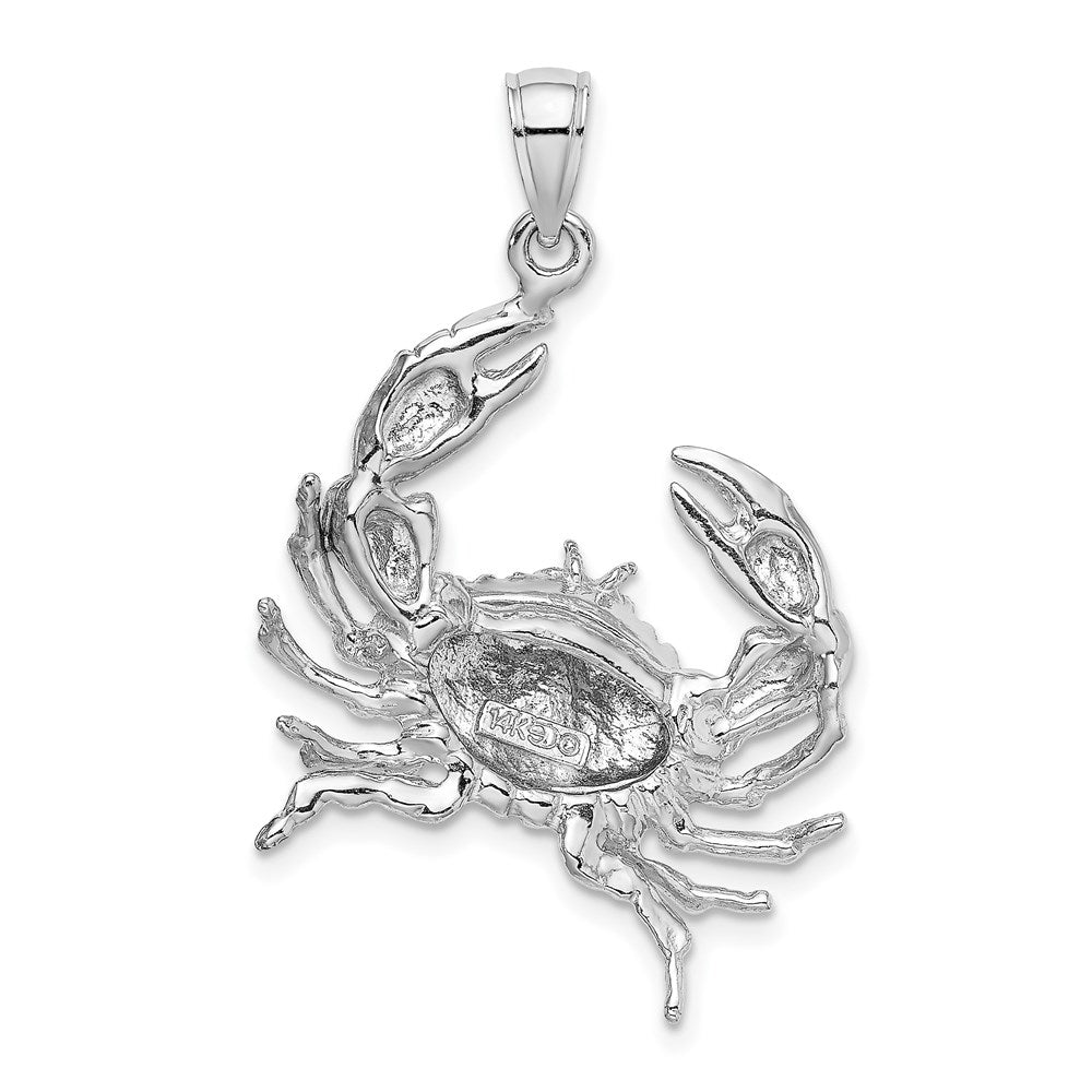 14k White Gold Stone Crab w/Claw Extender Charm