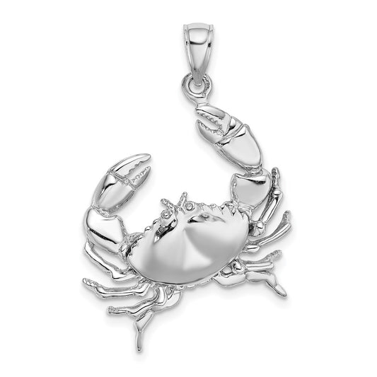14k White Gold Stone Crab w/Claw Extender Charm