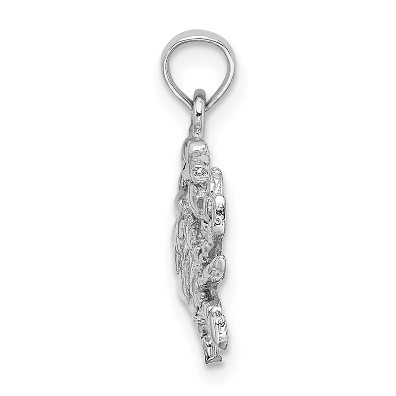 14k White Gold Blue Crab Charm