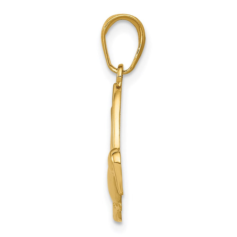 14k Yellow Gold Hummingbird in Flight Pendant