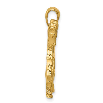 14k Yellow Gold Horse Galloping Pendant