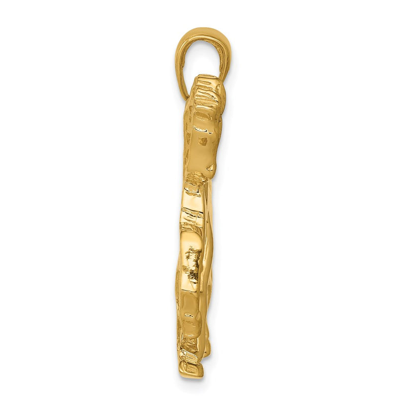 14k Yellow Gold Horse Galloping Pendant