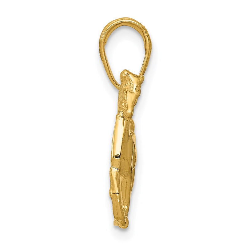 14k Yellow Gold Standing Horse Pendant