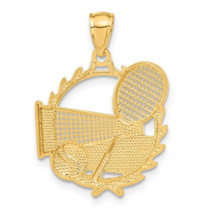 14k Yellow & Rhodium Gold Yellow w/Rhodium Tennis Pendant