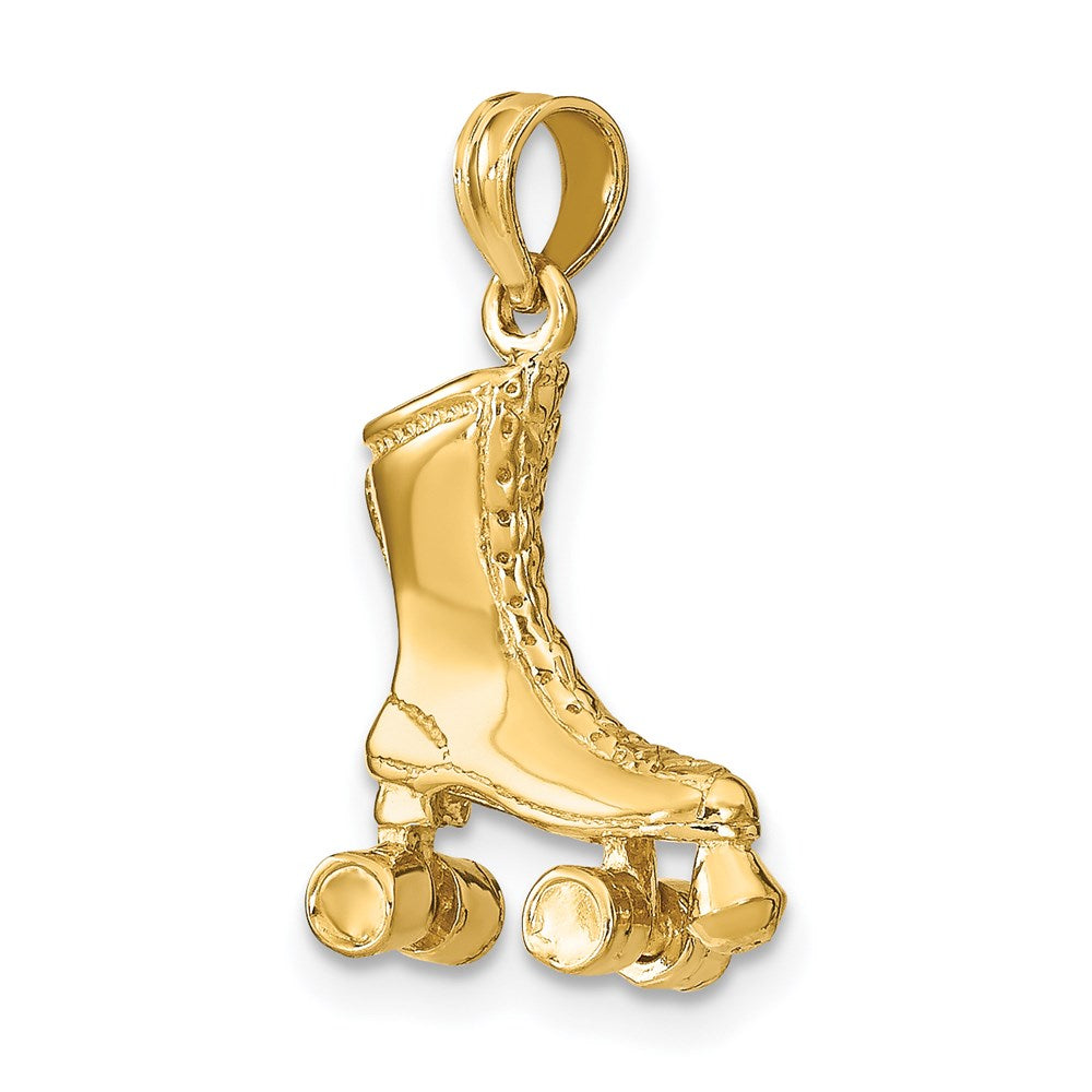 14k Yellow Gold 3-D Roller Skate Charm