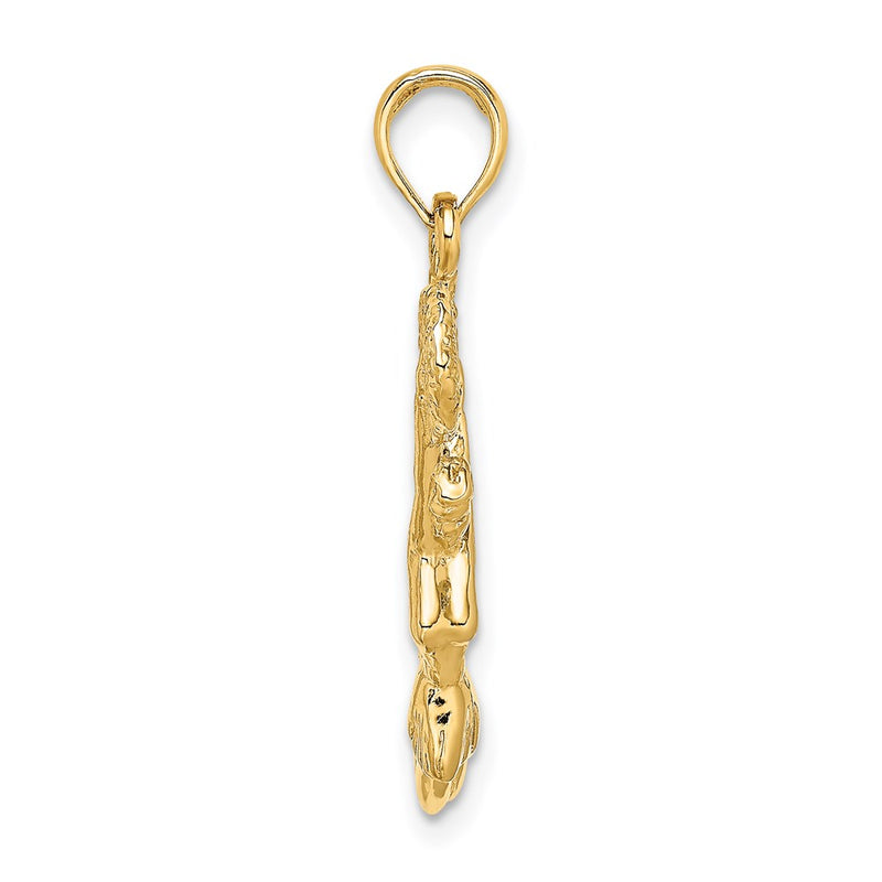14k Yellow Gold 3-D Jumping Cheerleader Charm