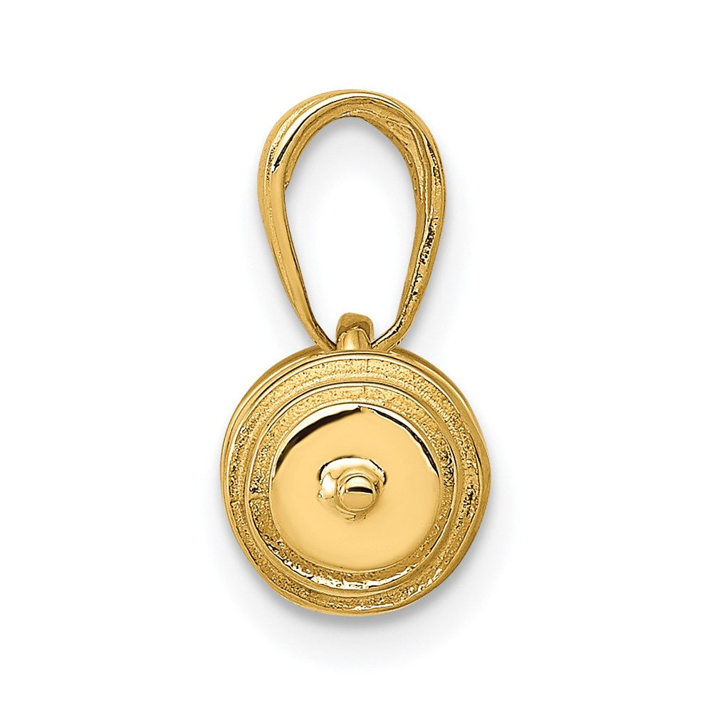14k Yellow Gold 3-D Barbell Pendant