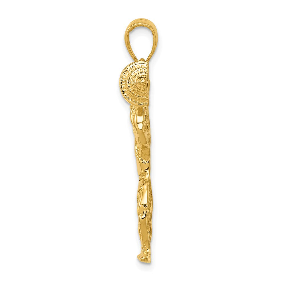 14k Yellow Gold Bodybuilder with Weights Pendant