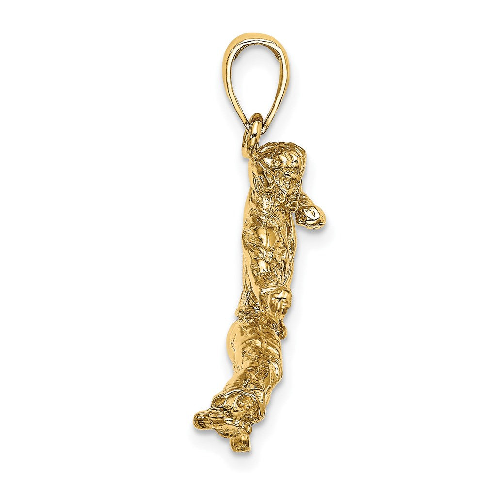 14k Yellow Gold 3-D Male Karate Pendant
