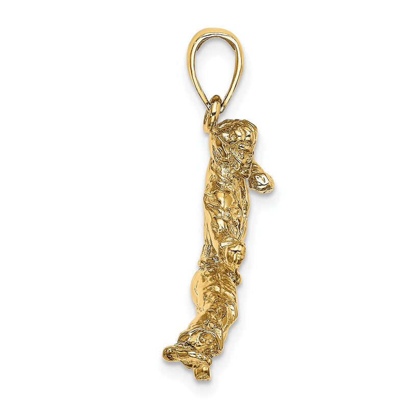 14k Yellow Gold 3-D Male Karate Pendant