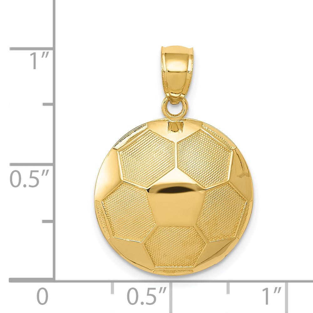 14k Yellow Gold Soccer Ball Pendant