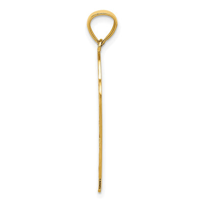 14k Yellow Gold Basketball in Hoop Diamond Cut Pendant