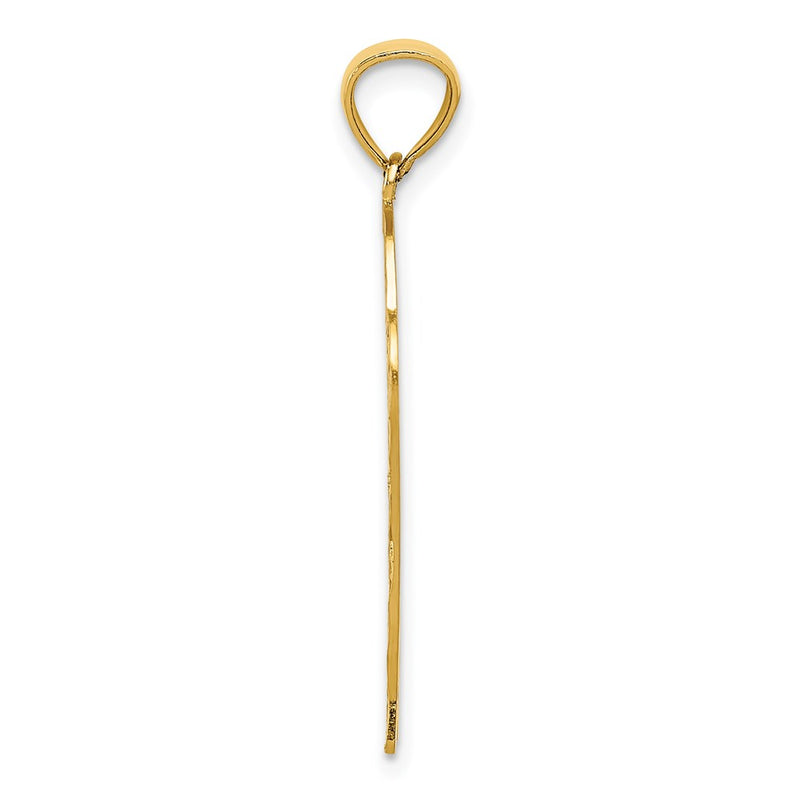 14k Yellow Gold Basketball in Hoop Diamond Cut Pendant