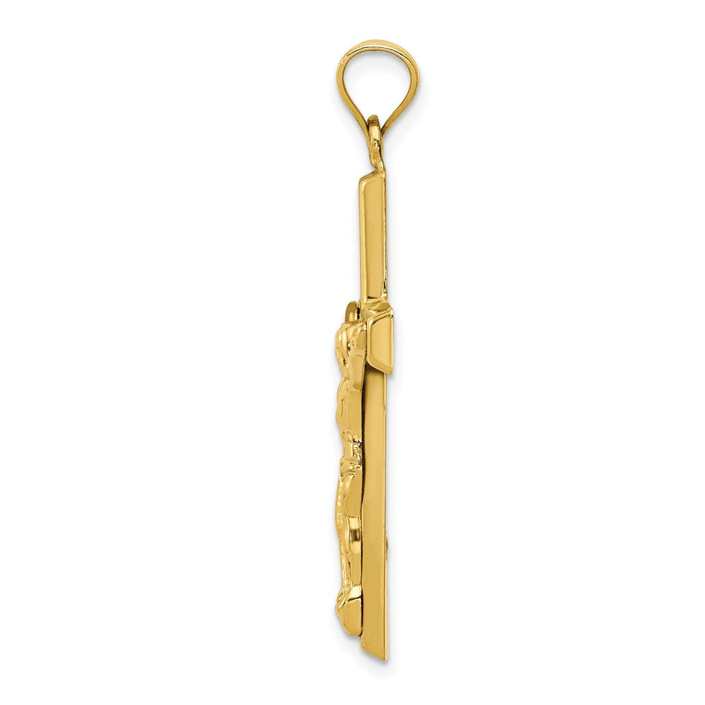 14k Yellow Gold Polished Crucifix Pendant
