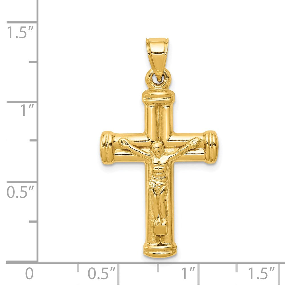 14k Yellow Gold Reversible Crucifix Pendant