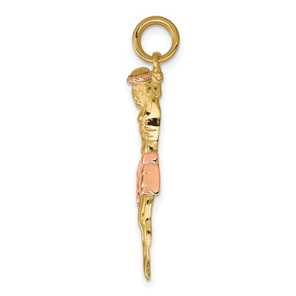 14k Two-tone Gold Rose Corpus Pendant