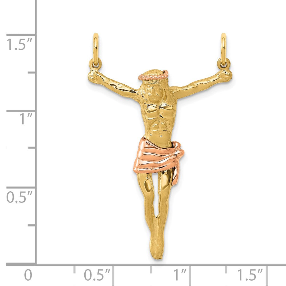 14k Two-tone Gold Rose Corpus Pendant