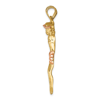 14k Two-tone Gold Rose Corpus Pendant