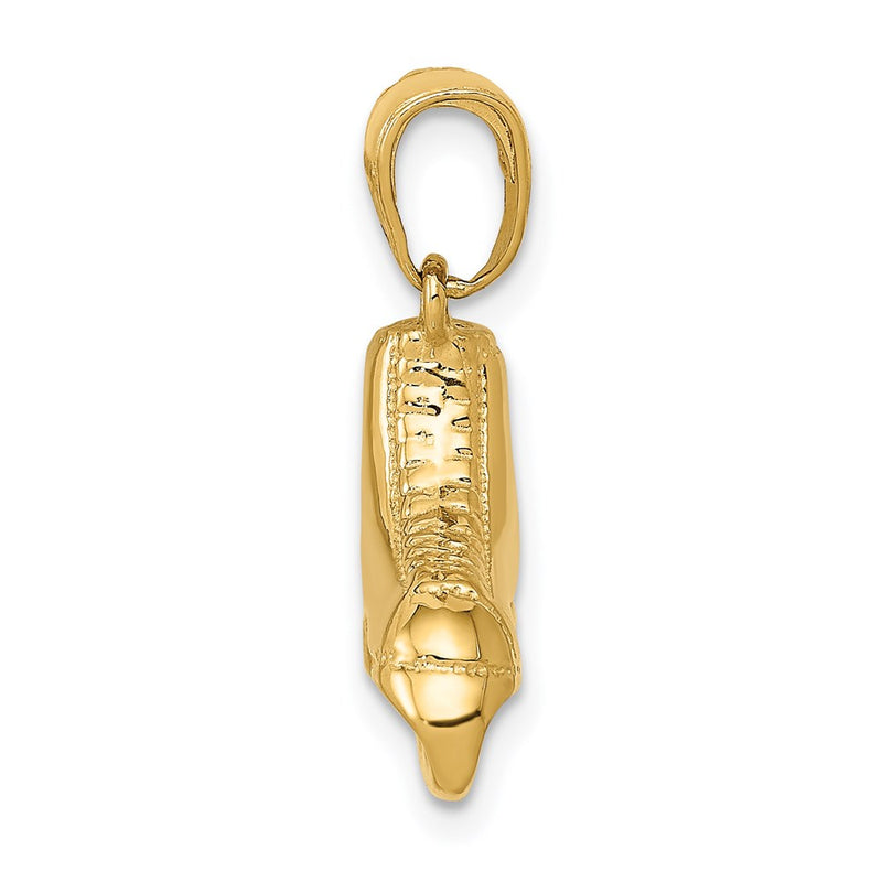14k Yellow Gold 3-D Ice Skate Boot Pendant