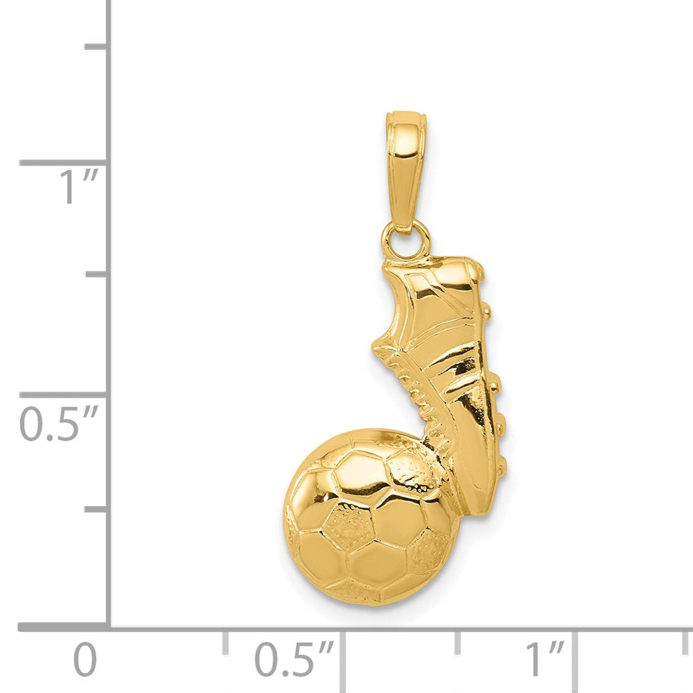 14k Yellow Gold Soccer Ball and Shoe Pendant