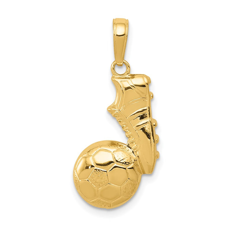 14k Yellow Gold Soccer Ball and Shoe Pendant