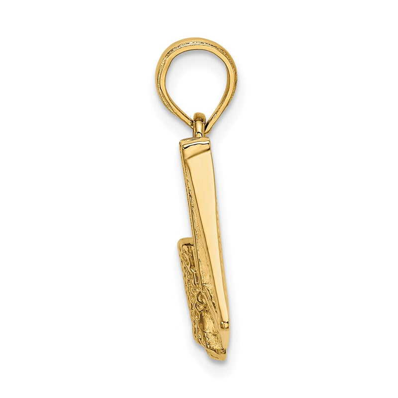 14k Yellow Gold Basketball Hoop Charm