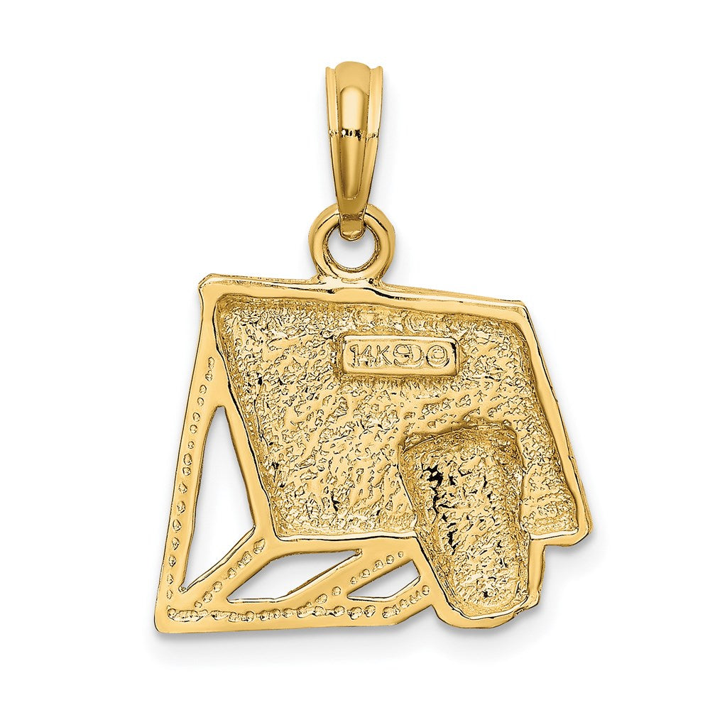 14k Yellow Gold Basketball Hoop Charm