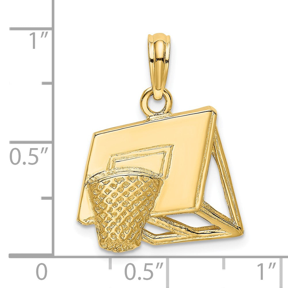 14k Yellow Gold Basketball Hoop Charm