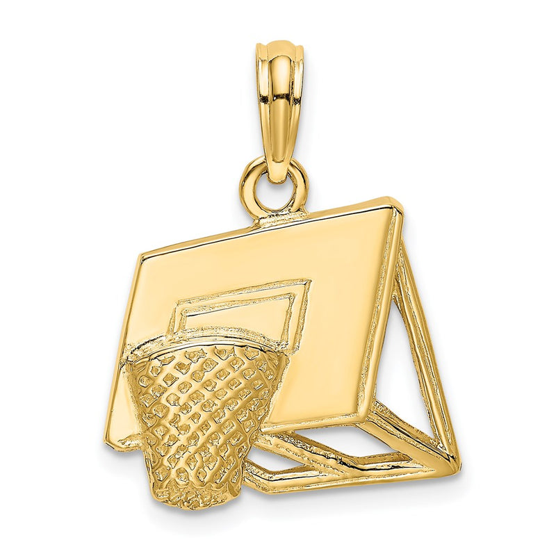 14k Yellow Gold Basketball Hoop Charm