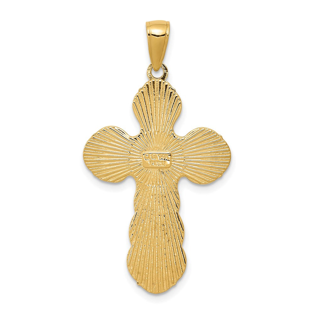 14k Yellow Gold Satin Crucifix Pendant
