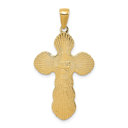 14k Yellow Gold Satin Crucifix Pendant