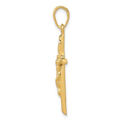 14k Yellow Gold Crucifix Pendant