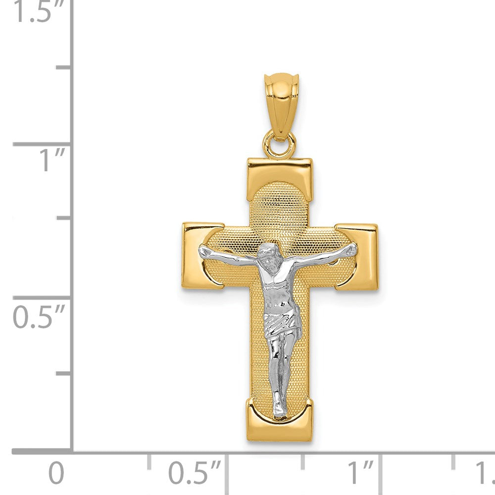14k Two-tone Gold Crucifix Pendant