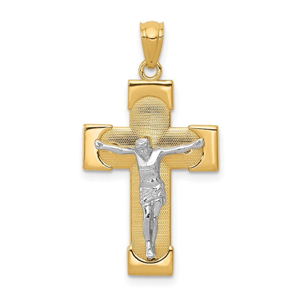 14k Two-tone Gold Crucifix Pendant