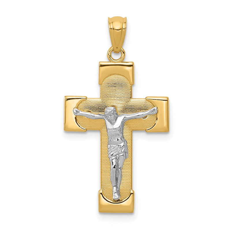 14k Two-tone Gold Crucifix Pendant