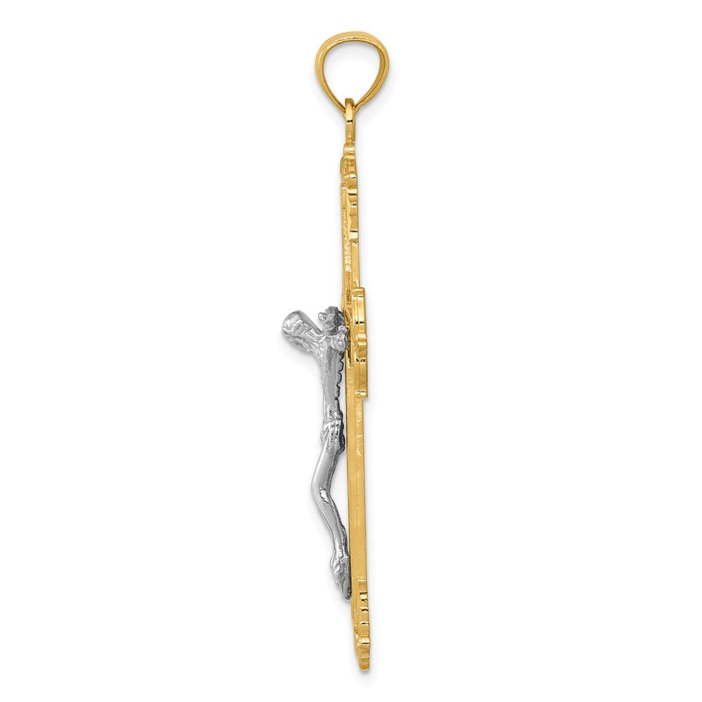 14k Two-tone Gold Crucifix Pendant