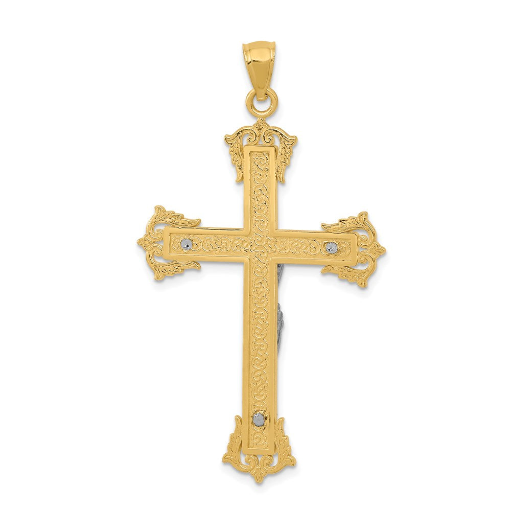 14k Two-tone Gold Crucifix Pendant