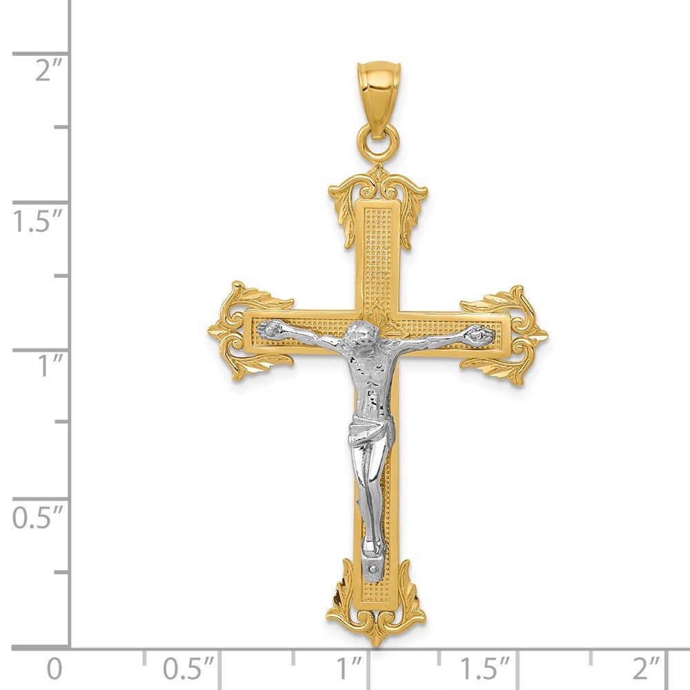 14k Two-tone Gold Crucifix Pendant