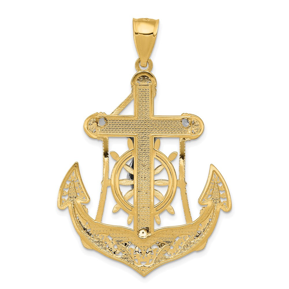14k Two-tone Gold Mariner's Cross Pendant
