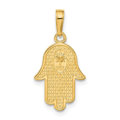 14k Yellow Gold Jewish Hand of God w/Star of David Pendant
