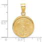 Wideband Distinguished Coin Jewelry 14k Yellow Goldy Diamond-cut Prong Mounted 1/10oz American Eagle Coin Bezel Pendant