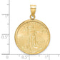 Wideband Distinguished Coin Jewelry 14k Yellow Goldy Diamond-cut Prong Mounted 1/4oz American Eagle Coin Bezel Pendant