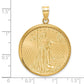 Wideband Distinguished Coin Jewelry 14k Yellow Goldy Diamond-cut Prong Mounted 1/2oz American Eagle Coin Bezel Pendant